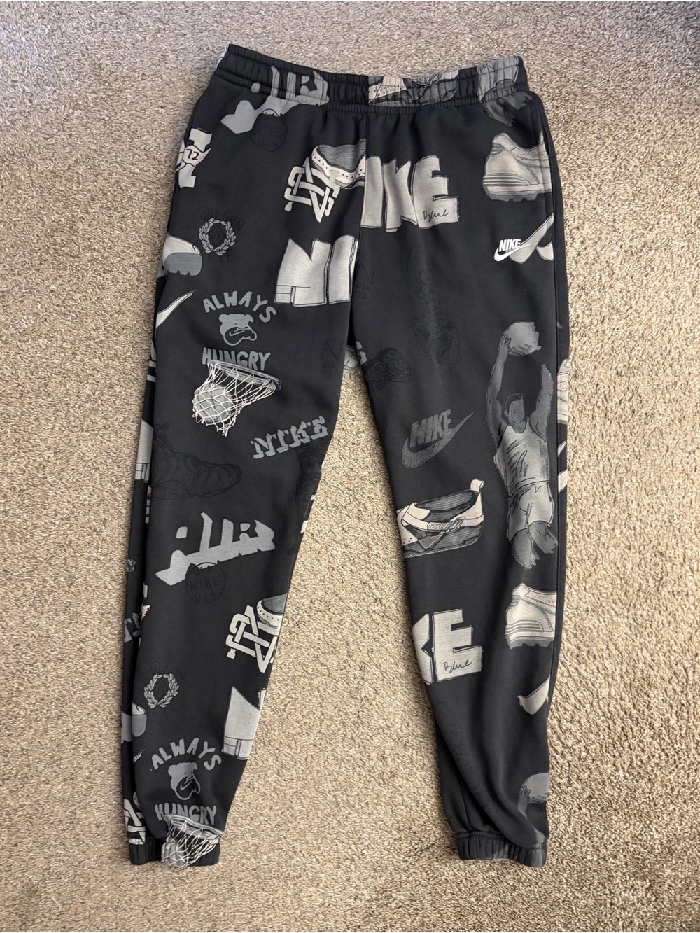 Nike Black & Gray Graphic Joggers